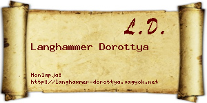 Langhammer Dorottya névjegykártya